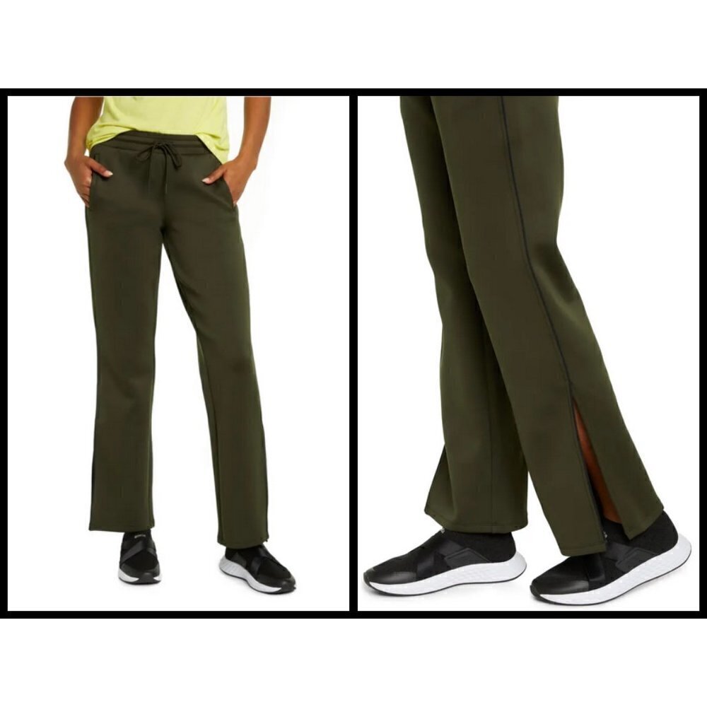 💕ZELLA💕 Tour Triple Knit Performance Track Pants ~ Green Rosin Medium M NWT